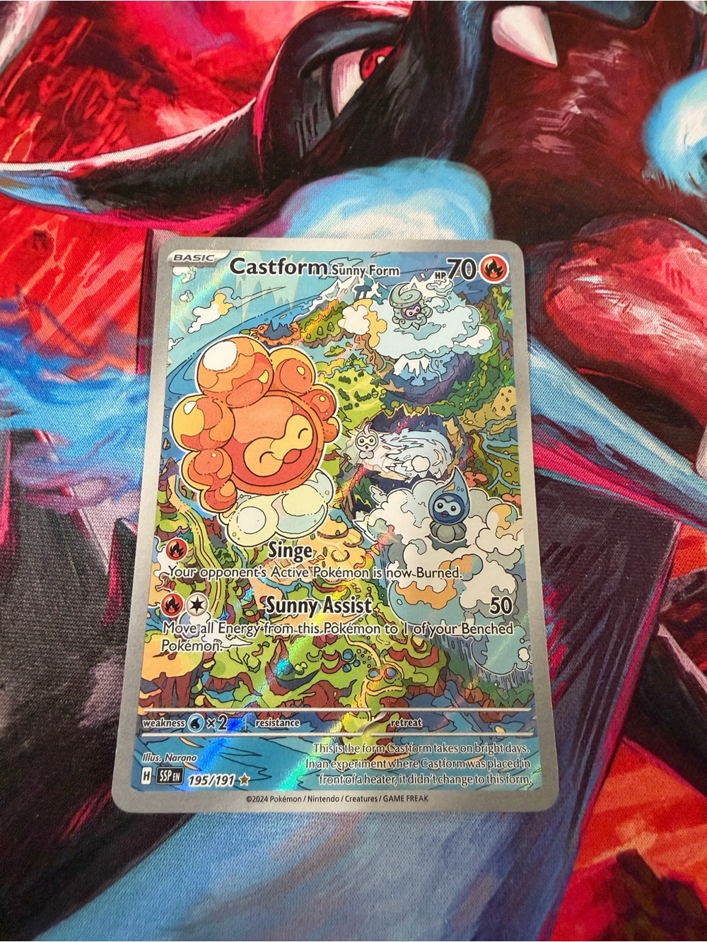 Pokemon Castform Sunny Form Holo - Orange and Yellow